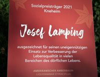 Schild Sozialpreisträger Josef Lamping