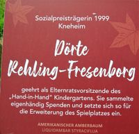 Schild Sozialpreis Dörte Rehling-Fresenborg